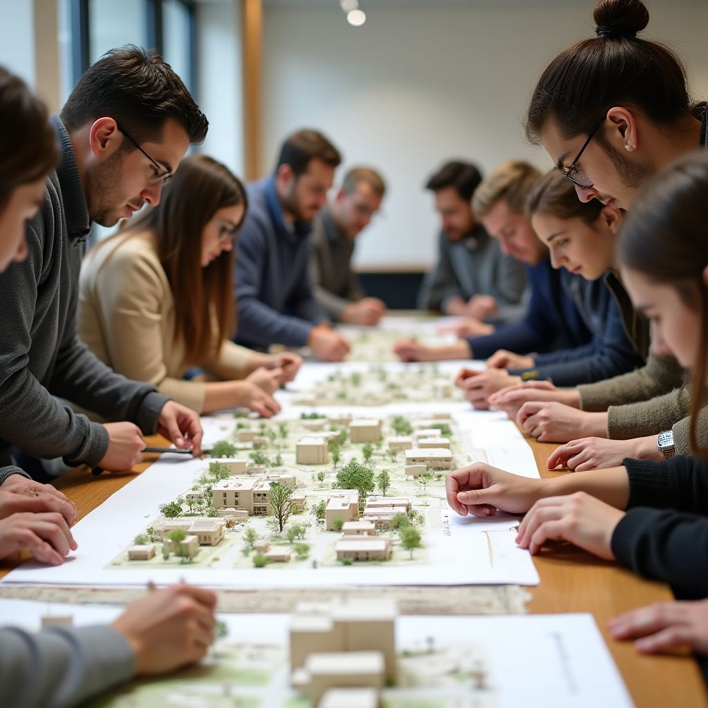 Sesión de co-diseño con arquitectos y miembros de la comunidad